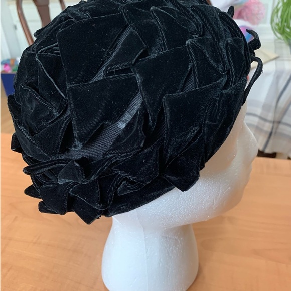 Vintage old 40-50’s woman’s hat velvet Cecile original New York - Picture 4 of 5